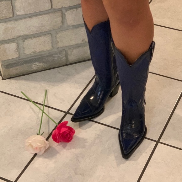 Cobalt Blue cowboy boots - Picture 3 of 7